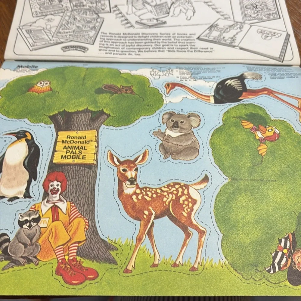vintage 1981 Ronald McDonald Coloring Calendar and Happy Meal toys Ty